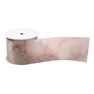 Rose Gold Blush Pink Agate Geode Glitzer Satinband
