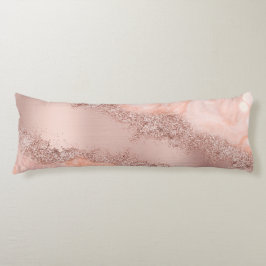 Rose Gold Blush Pink Agate Geode Glitzer Seitenschläferkissen