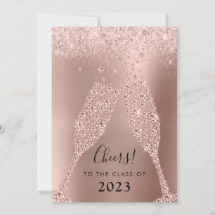 Rose Gold Blush Pink Champagne Graduation Party Einladung