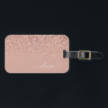 Rose Gold Blush Pink Girl Glitzer Monogram Gepäckanhänger<br><div class="desc">Rose Gold - Schwarz rosa Sparkle Glitzer Monogramm Name Gepäcktasche Tag. Das macht den perfekten 16 Geburtstag,  Hochzeit,  Brautparty,  Babydusche oder Junggeselinnen-Abschied Geschenk für jemanden,  der sein Zimmer stilvoll dekoriert.</div>