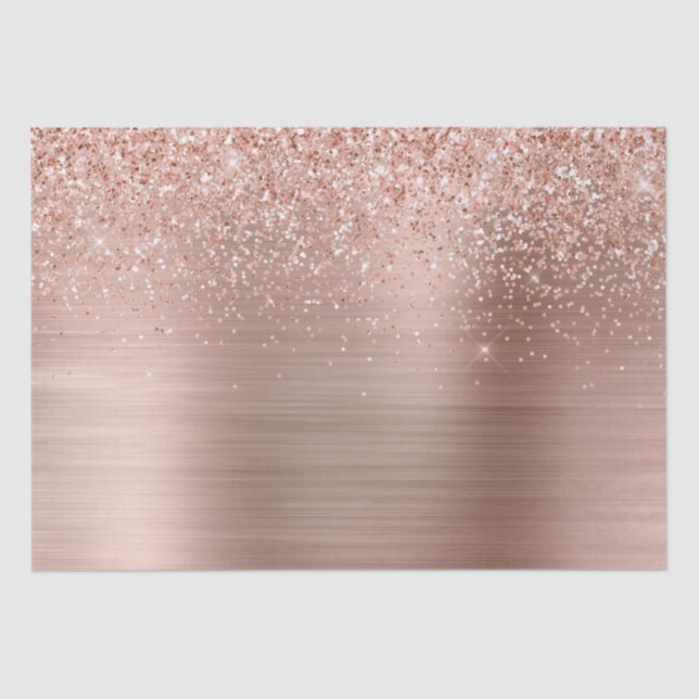 Rose Gold Blush Pink Glam Glitzer Seidenpapier (Vorderseite)