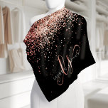 Rose Gold Blush Pink Glitzer Glam Monogram Name Halstuch<br><div class="desc">Glam Rose Gold Glitzer Elegant Monogram Bandana. Dieses schicke Bandana-Design mit elegantem goldglänzenden Glitzer in der Rose auf schwarzem Hintergrund ist einfach zu personalisieren. Das Design enthält Ihr handgeschriebenes Skriptmonogramm mit hübschen Wirbel und Ihrem Namen.</div>
