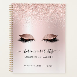 Rose Gold Blush Pink Glitzer Lash Extensions Planer