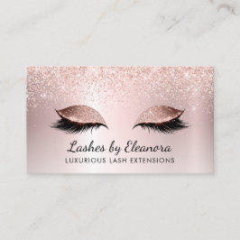 Rose Gold Blush Pink Glitzer Lash Extensions Visitenkarte