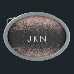 Rose Gold Blush Pink Glitzer Monogram Initialen Ovale Gürtelschnalle<br><div class="desc">Schwarz und Rose Gold - Schwarz Rosa Sparkle Glitzer Monogramm Name Gürtel Verschluss. Das macht den perfekten Abschluss,  süß 16 16.,  18.,  21.,  30.,  40.,  50.,  60.,  70.,  80.,  90.,  100. Geburtstag,  Hochzeit,  Brautparty,  Jubiläum,  Babydusche oder Junggeselinnen-Abschied Geschenk für jemanden,  der Luxus und Chic Stil Lieben glänze.</div>