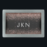 Rose Gold Blush Pink Glitzer Monogram Initialen Rechteckige Gürtelschnalle<br><div class="desc">Schwarz und Rose Gold - Schwarz Rosa Sparkle Glitzer Monogramm Name Gürtel Verschluss. Das macht den perfekten Abschluss,  süß 16 16.,  18.,  21.,  30.,  40.,  50.,  60.,  70.,  80.,  90.,  100. Geburtstag,  Hochzeit,  Brautparty,  Jubiläum,  Babydusche oder Junggeselinnen-Abschied Geschenk für jemanden,  der Luxus und Chic Stil Lieben glänze.</div>