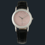 Rose Gold Blush Pink Glitzer Script Monogram Girl Armbanduhr<br><div class="desc">Rose Gold - Schwarz Rosa Sparkle Glitzer Script Monogram Name Watch. Dies macht den perfekten Abschluss,  Geburtstag,  Hochzeit,  Brautparty,  Jubiläum,  Babydusche oder Junggeselinnen-Abschied Geschenk für jemanden,  die Lieben glamourösen Luxus und schicke Stile.</div>