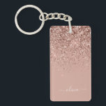 Rose Gold Blush Pink Glitzer Script Monogram Girl Schlüsselanhänger<br><div class="desc">Rose Gold - Schwarz Rosa Sparkle Glitzer Script Monogram Name Schlüsselanhänger. Das macht den perfekten 16 Geburtstag,  Hochzeit,  Brautparty,  Jubiläum,  Babydusche oder Junggeselinnen-Abschied Geschenk für jemanden,  der Lieben glamourösen Luxus und schicke Stile.</div>