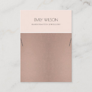 ROSE GOLD BLUSH PINK KUPFER HALSKETTE DISPLAY VISITENKARTE