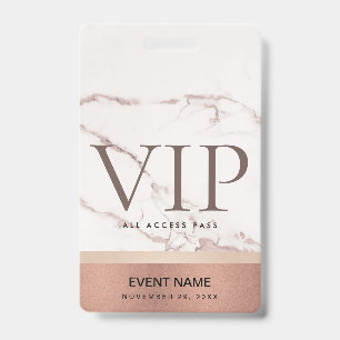 ROSE GOLD BLUSH PINK MARMOR VIP EVENT ZUGANGS PASS AUSWEIS