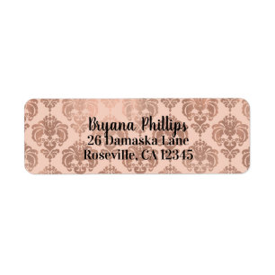 Rose Gold Blush Pink Modernes Glam Damask
