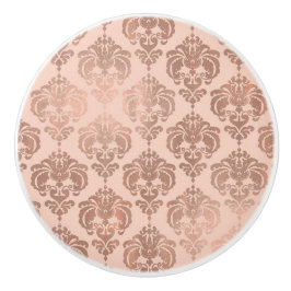 Rose Gold Blush Pink Modernes Glam Damask Keramikknauf