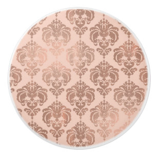 Rose Gold Blush Pink Modernes Glam Damask Keramikknauf