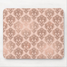 Rose Gold Blush Pink Modernes Glam Damask Mousepad