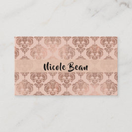 Rose Gold Blush Pink Modernes Glam Damask Visitenkarte