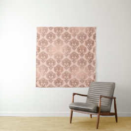 Rose Gold Blush Pink Modernes Glam Damask Wandteppich