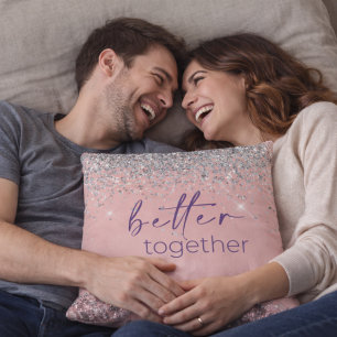 Rosé Gold Blush Pink Silber Glitter Besser Zusamme Kissen