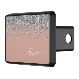 Rose Gold Blush Pink Silber Glitzer Monogramm Abschlepphaken Cover