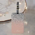 Rose Gold Blush Pink Silber Glitzer Monogramm Gepäckanhänger<br><div class="desc">Rose Gold - Schwarz Rosa und Silber Sparkle Glitzer Monogram Name Gepäcktafel Tag. Das macht den perfekten 16 Geburtstag,  Hochzeit,  Brautparty,  Babydusche oder Junggeselinnen-Abschied Geschenk für alle,  die stilvoll reisen.</div>