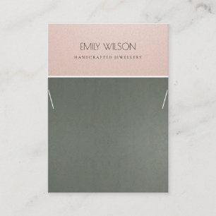 ROSE GOLD BLUSH PINK STAHL GRAU HALSKETTEN DISPLAY VISITENKARTE