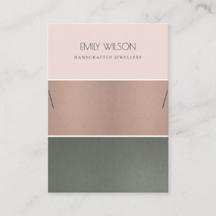 ROSE GOLD BLUSH PINK STAHL STREIFEN HALSKETTE AUSL VISITENKARTE