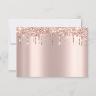 Rose Gold Blush Powder Glitzer Spark RSVP Karte