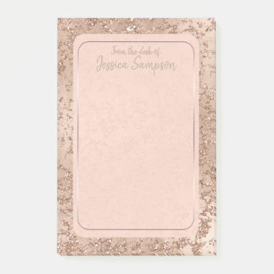 Rose Gold Blush Rosa Glamour Funkeln Crackle Chic Post-it Klebezettel
