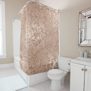 Rose Gold Blush Rosa Glamour Funkeln Knistern Chic Duschvorhang