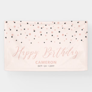 Rose Gold & Blush Sechseck-Konfetti Alles Gute zum Banner