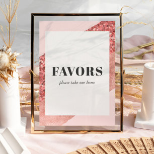 Rose Gold, Blush & Sequin Brautparty-Geschenke Poster