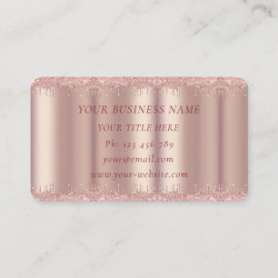 Rose Gold Blush Sparkle Tropfen - Luxus Elegant Visitenkarte