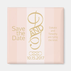 Rose Gold Blush Speichern Sie das Date Magnet