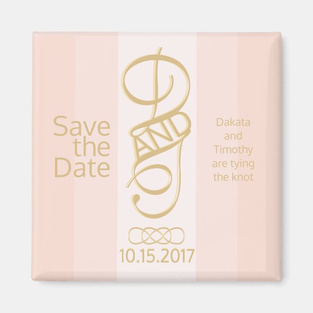 Rose Gold Blush Speichern Sie das Date Magnet (Vorne)