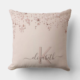Rose Gold Blush Sterne Monogramm Name Kissenhülle Kissen