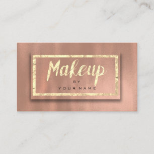 Rose Gold Blush Typografie Makeup Artist 3D Visitenkarte