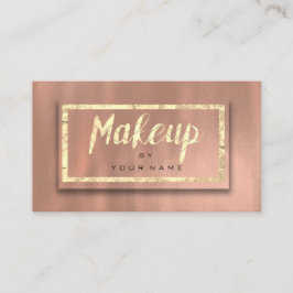 Rose Gold Blush Typografie Makeup Artist 3D Visitenkarte