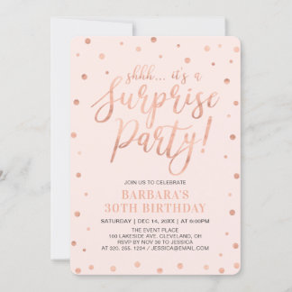 Rose Gold & Blush | Überraschende Frauen Geburtsta Einladung