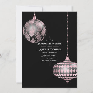 Rose Gold, Blush und Black Christmas Bachelorette Einladung