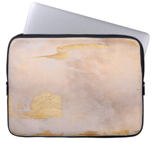 Rose Gold Blush und Gold Textur Laptopschutzhülle