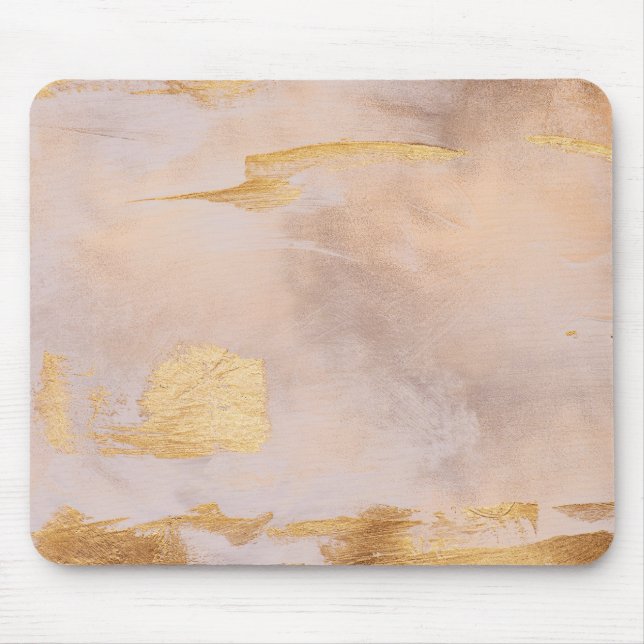 Rose Gold Blush und Gold Textur Mousepad (Vorne)