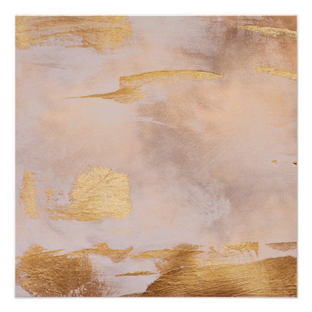 Rose Gold Blush und Gold Textur Poster (Vorderseite)