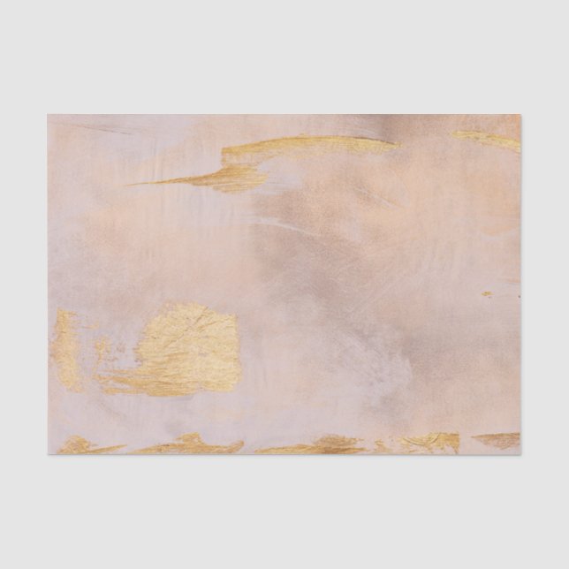 Rose Gold Blush und Gold Textur Seidenpapier (Vorderseite)