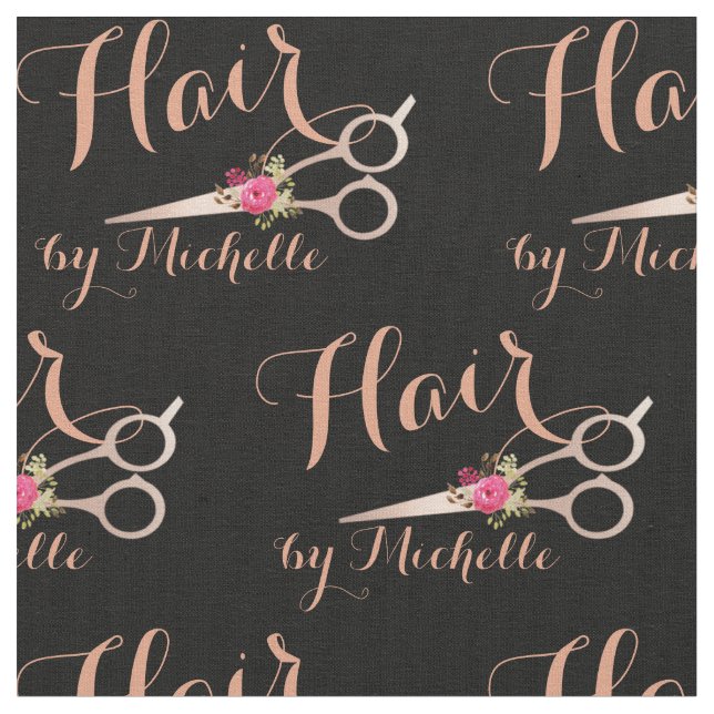 Rose Gold Blütenschere Friseursalon Stoff (Nahaufnahme)