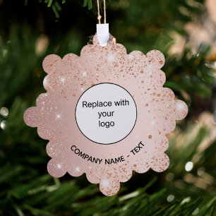 Rose gold-blütige Firmenlogo Ornament Karte