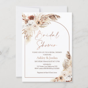 Rose Gold Bogen Terrakotta Boho Blumen Dusche Einladung