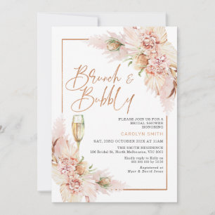 Rose Gold Boho Dry Floral Brautparty Einladung