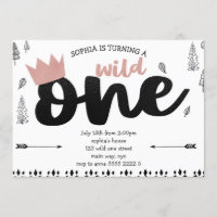 Rose Gold Boho Ethnic WILD ONE Girl 1. Geburtstag