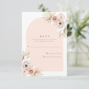Rose Gold Boho-Strandhochzeit RSVP Karte