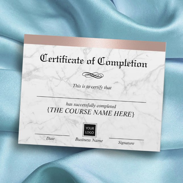 Rose Gold Border Marble Certificate - Abschluss (Von Creator hochgeladen)