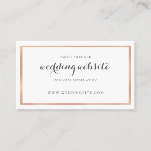 Rose Gold Border Modern Wedding Website Card Begleitkarte